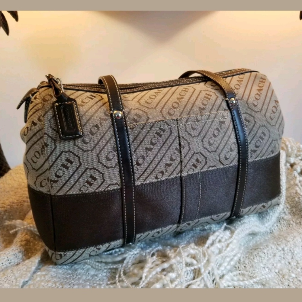 Coach brown barrel bag
